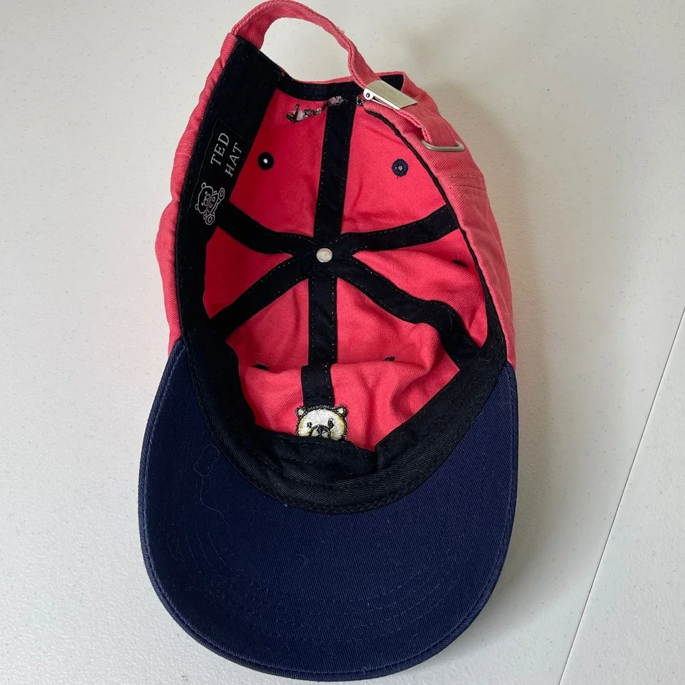 Teddy Fresh Hat Pink Blue Colorblock Baseball‎ Cap Embroidered Bear Adjustable